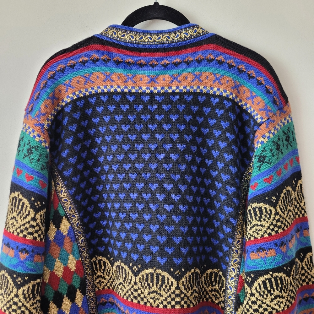 Vrikke of Norway Irene Haugland Zahl Designed Scandinavian Wool Cardigan XL - Picture 6 of 16